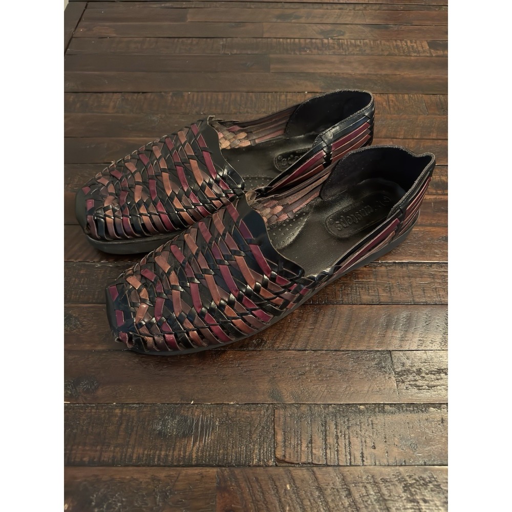 Sunsteps Broadbay Men's Hand Woven Leather Huarache Loafer Sandal Black Size 14